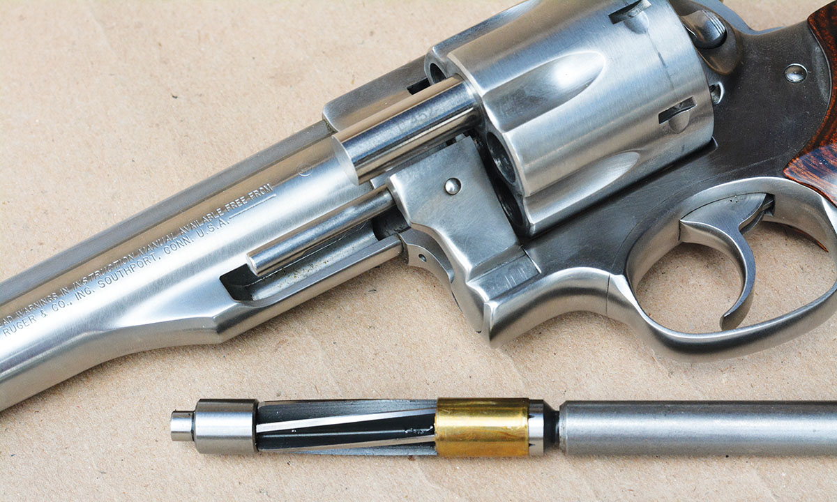 The throats on the Redhawk were tight at .449 inch; however, Brian used a Manson Precision reamer to open them to .452 inch, which reduced pressure and increased accuracy.